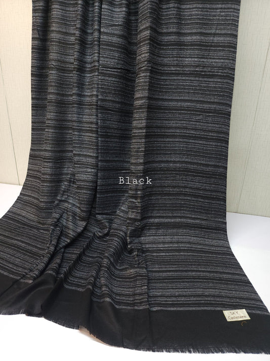 Sky Cashmere Lining Design Pashmina Full Size Shawl Perfect Soft Material for Winter | Black