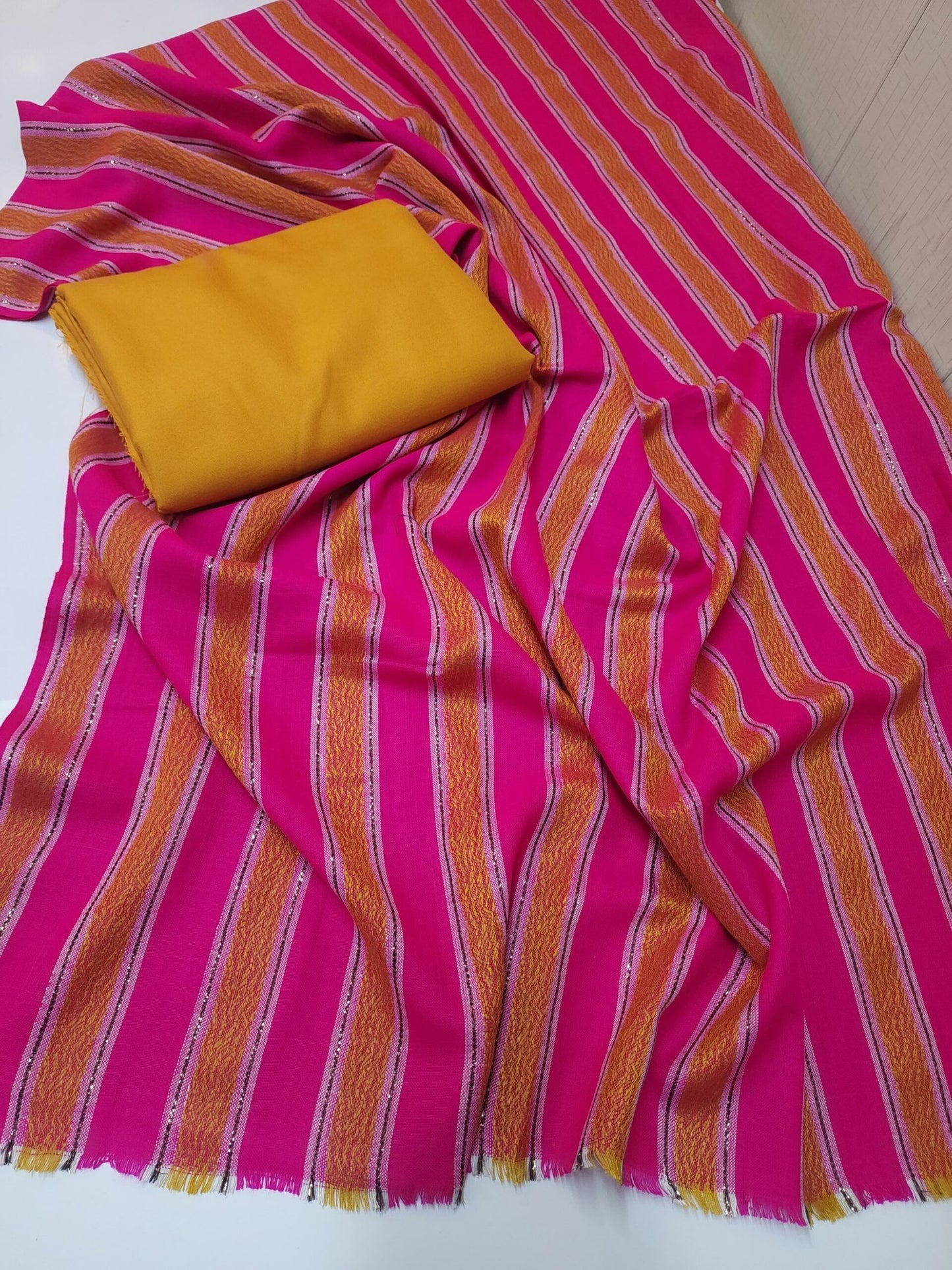 3 Piece Suit | Plain Marina Suit With Pashmina Lining Shawl Perfect Gift Great Price