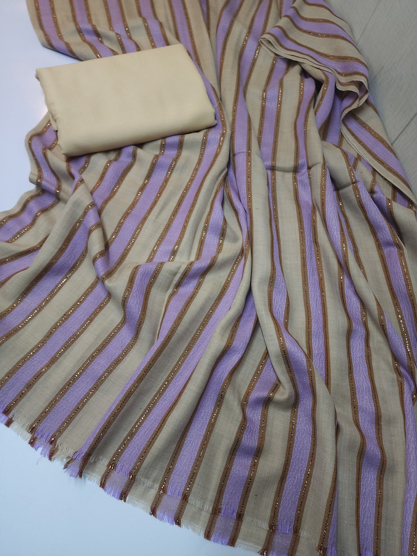 3 Piece Suit | Plain Marina Suit With Pashmina Lining Shawl Perfect Gift Great Price