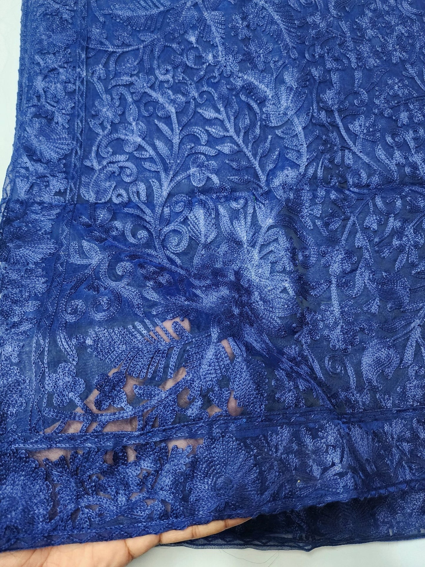 Organza Gulabkar Embroidered Dupatta Soft and Beautiful Dupatta | Blue