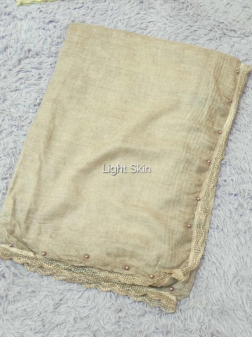 Lawn Shawl 4 Side Lace Border | Light Skin