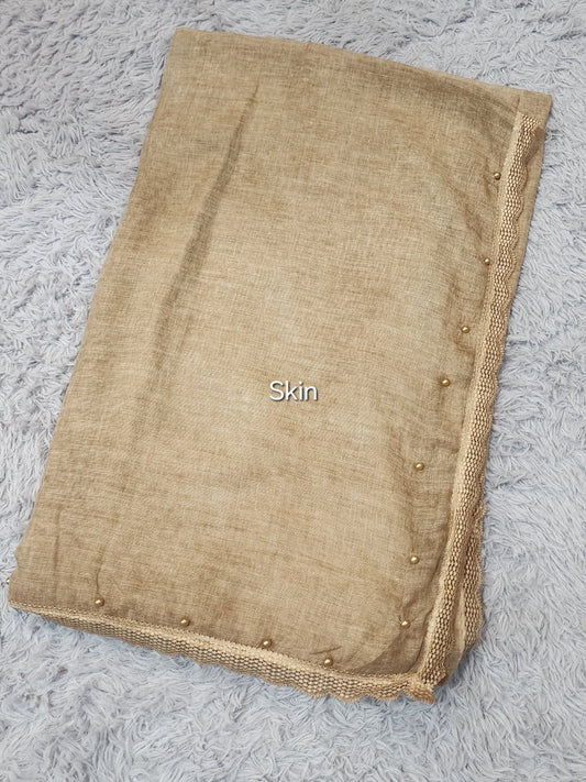 Lawn Shawl 4 Side Lace Border | Skin