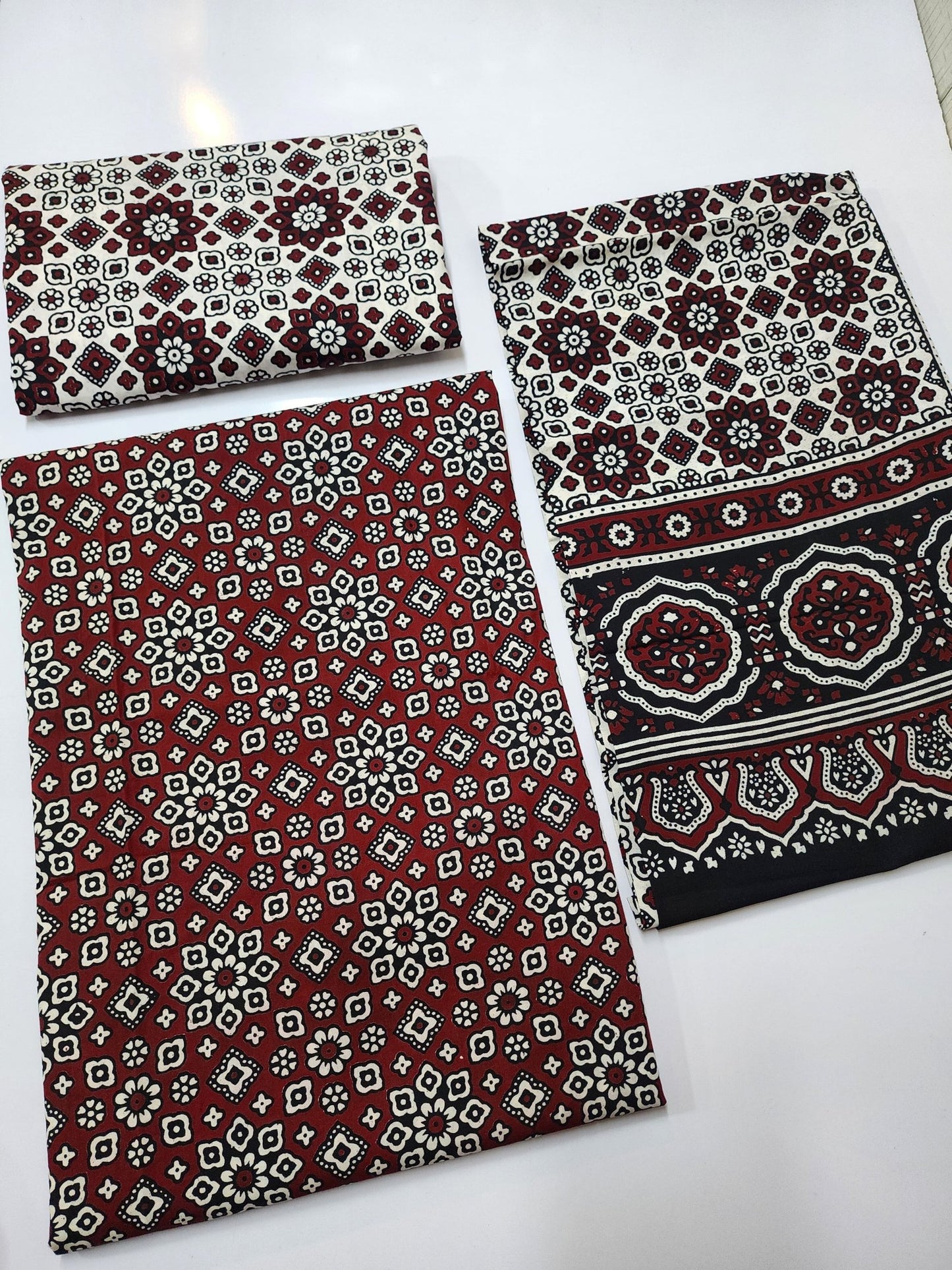 Ajrak Cotton 3 Piece Unstitched Suit 25% OFF
