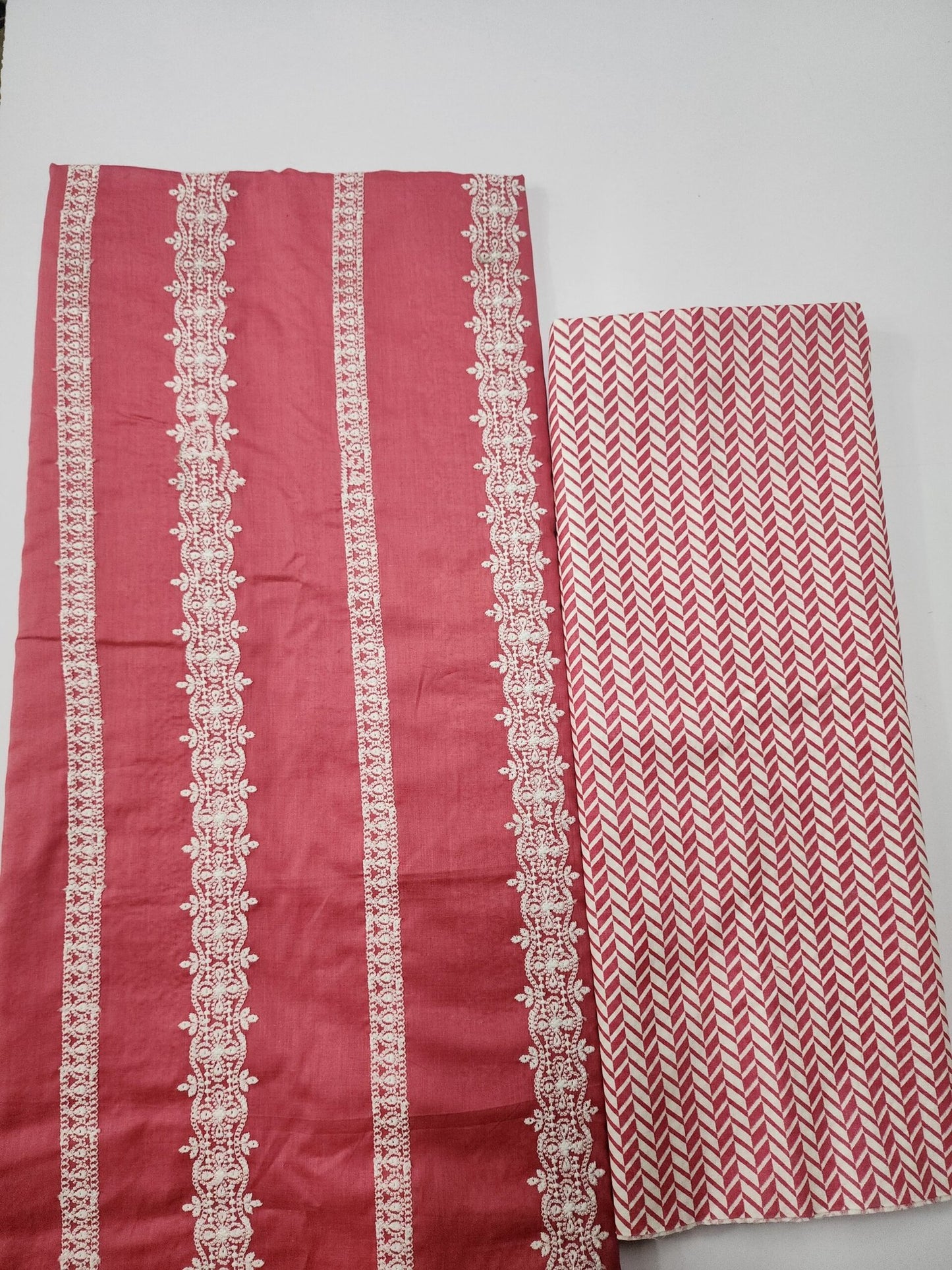 Chikankari Lawn 2 Piece Suit Lining Design | Light Pink