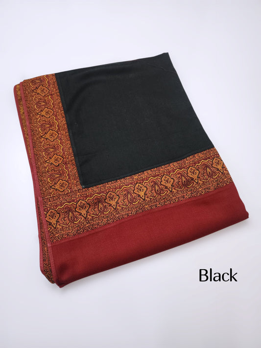 Kani Border Pashmina Shawl | Perfect Gift Item in Sale Price | Black