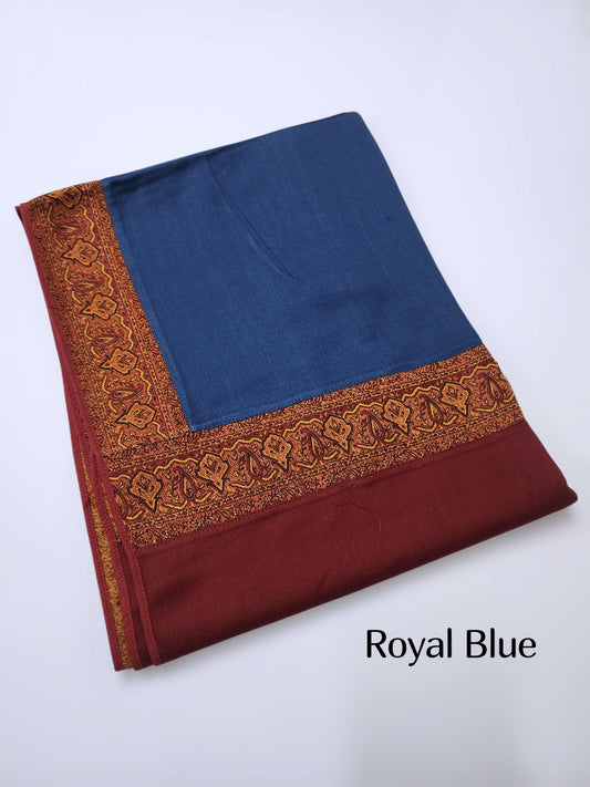 Kani Border Pashmina Shawl | Perfect Gift Item in Sale Price | Royal Blue