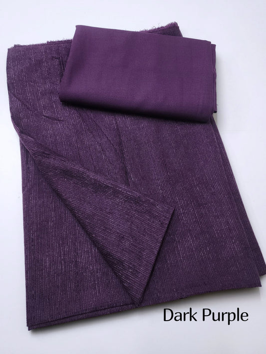 Marina Khaddi Made Velvet Lining Suit | 2 Piece 6 Yards Suit Perfect Gift | Dark Purple