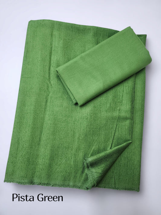 Marina Khaddi Made Velvet Lining Suit | 2 Piece 6 Yards Suit Perfect Gift | Pista Green