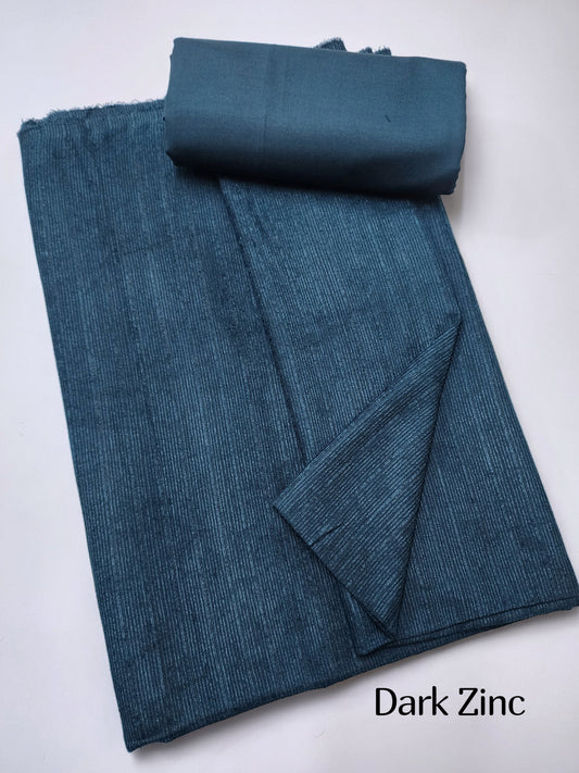 Marina Khaddi Made Velvet Lining Suit | 2 Piece 6 Yards Suit Perfect Gift | Dark Zinc