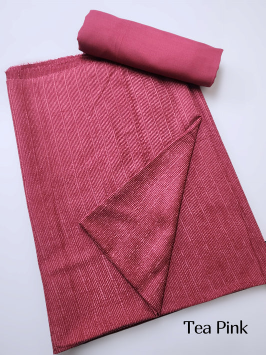 Marina Khaddi Made Velvet Lining Suit | 2 Piece 6 Yards Suit Perfect Gift | Tea Pink