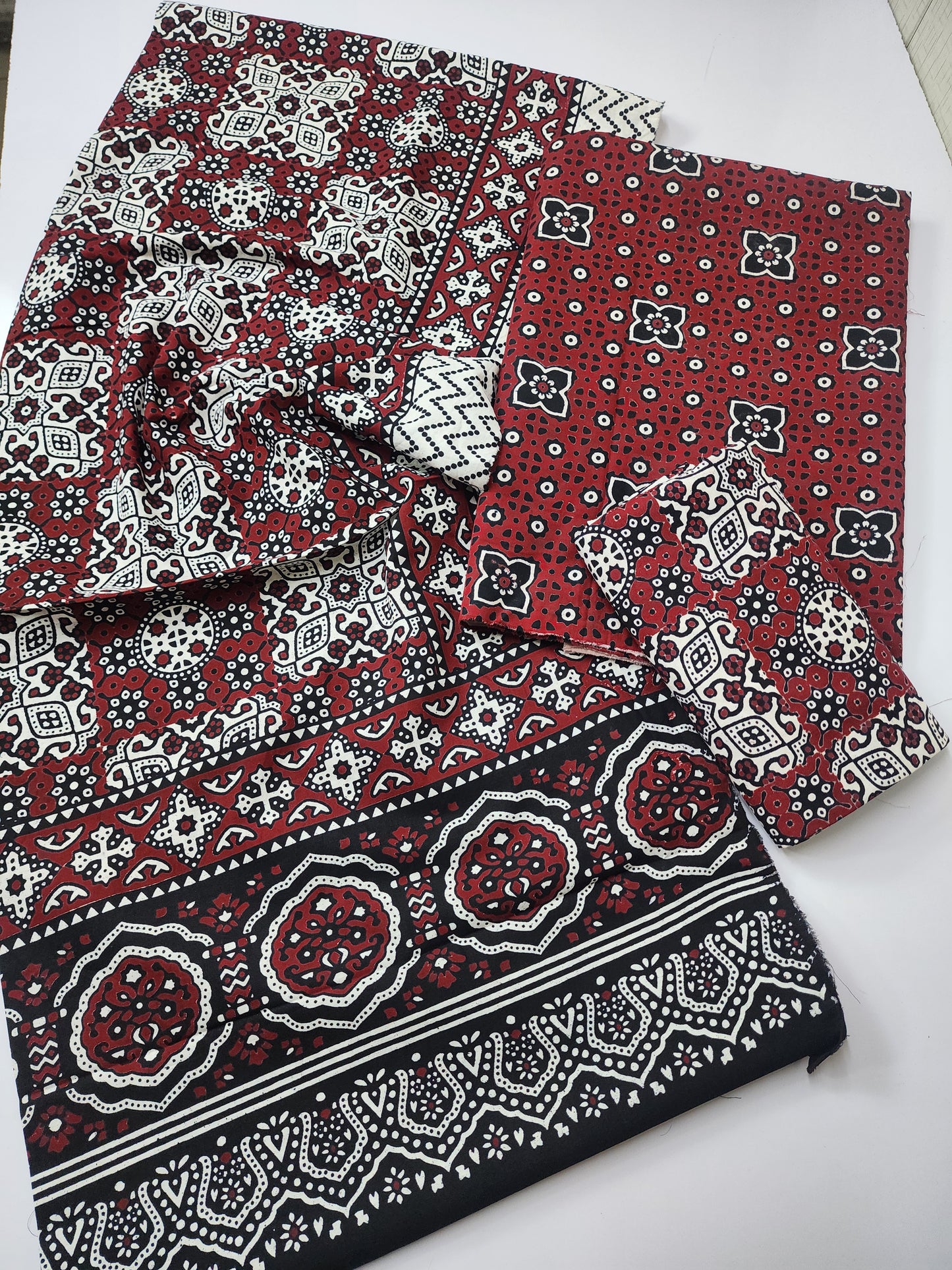 Ajrak Cotton 3 Piece Unstitched Suit 25% OFF