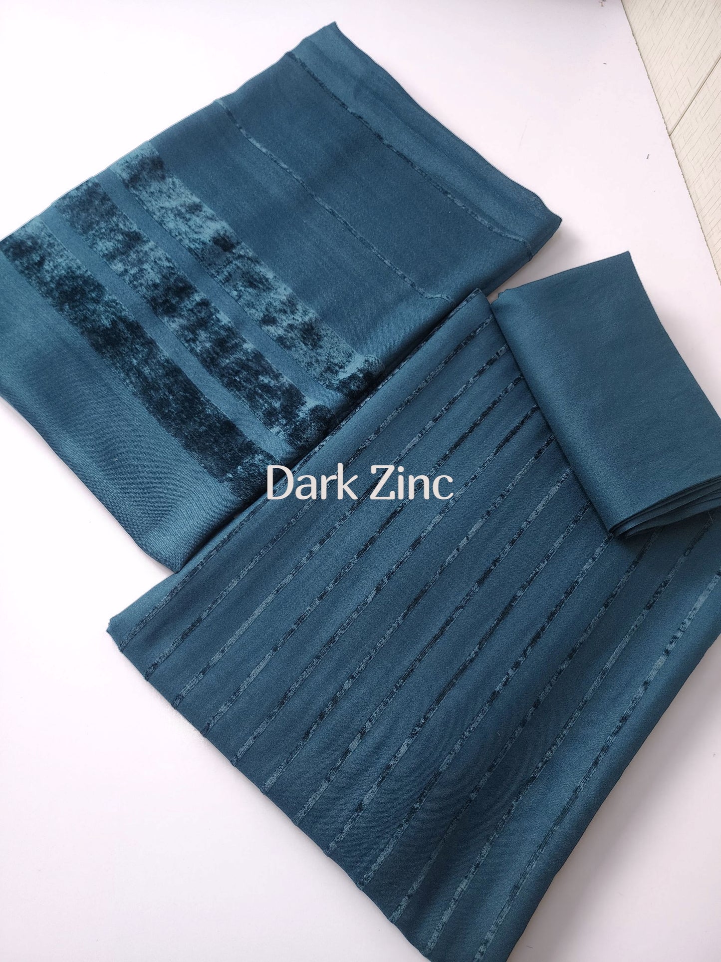 3 Piece Suit | Velvet Lining Marina Suit Allover With Shawl | New Arrival Beautiful Gift | Dark Zinc New