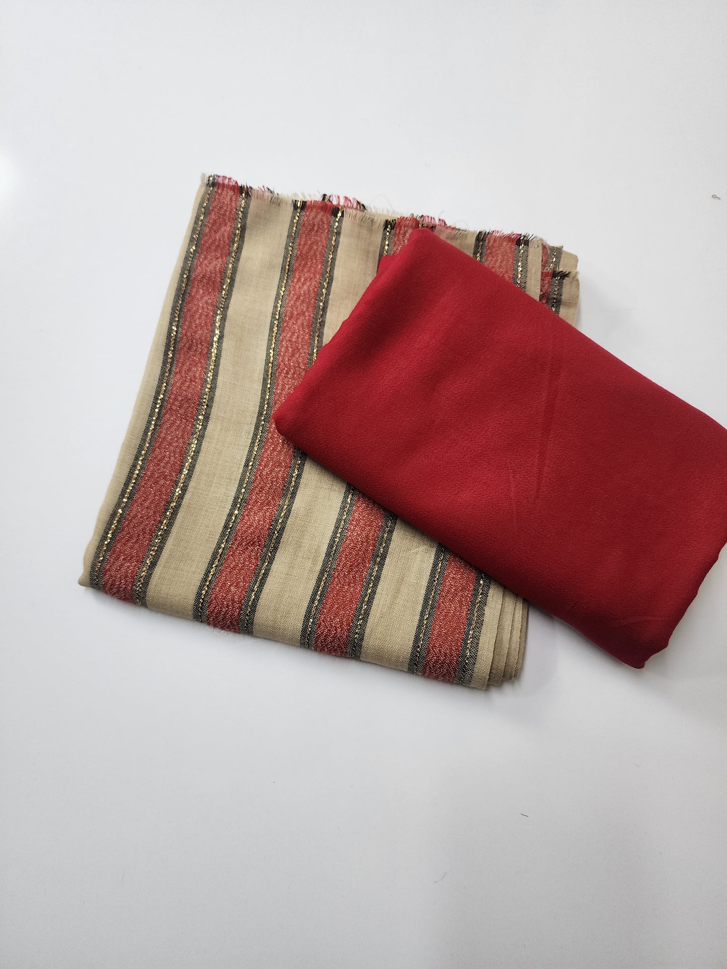 3 Piece Suit | Plain Marina Suit With Pashmina Lining Shawl Perfect Gift | Maroon Skin