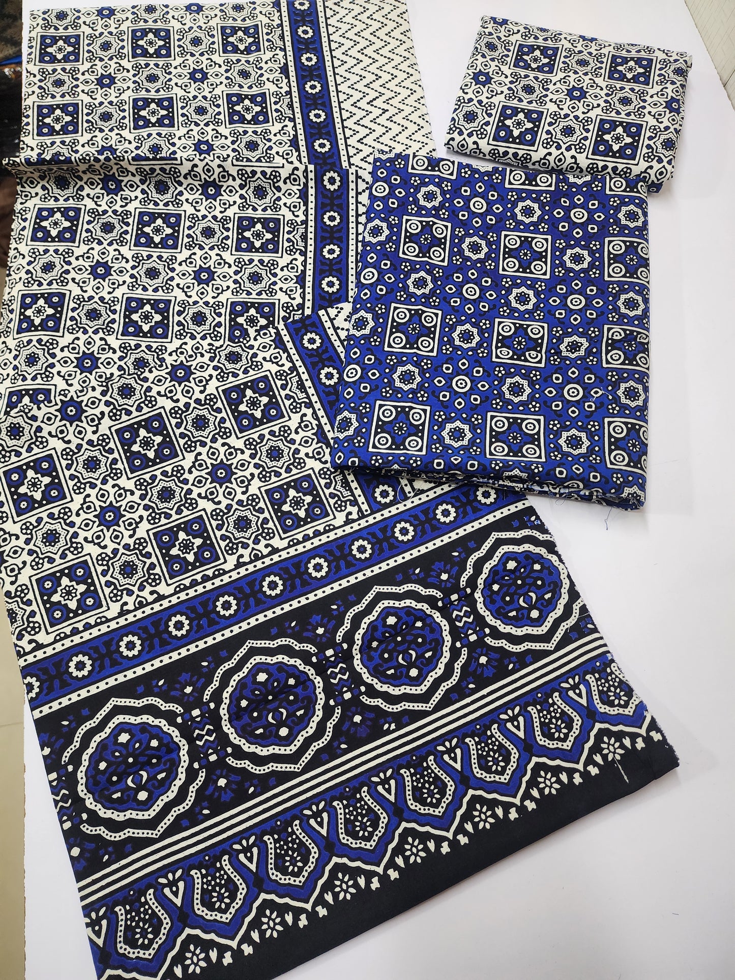 Ajrak Cotton 3 Piece Unstitched Suit 25% OFF