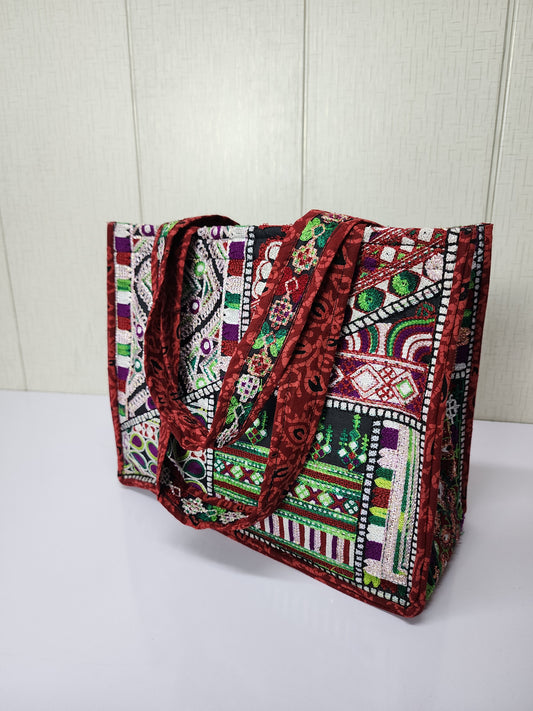 Sindhi Embroidered Shoulder Bags | Multi Color