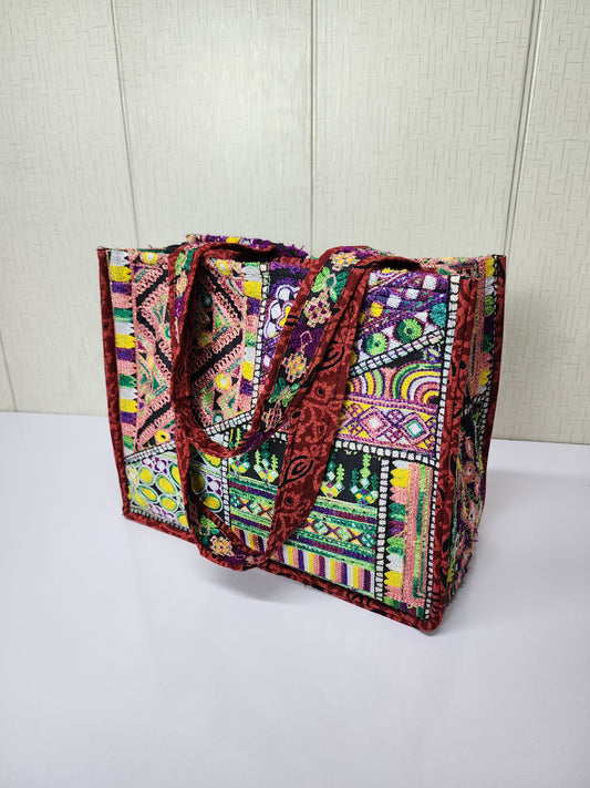Sindhi Embroidered Shoulder Bags | Multi Color