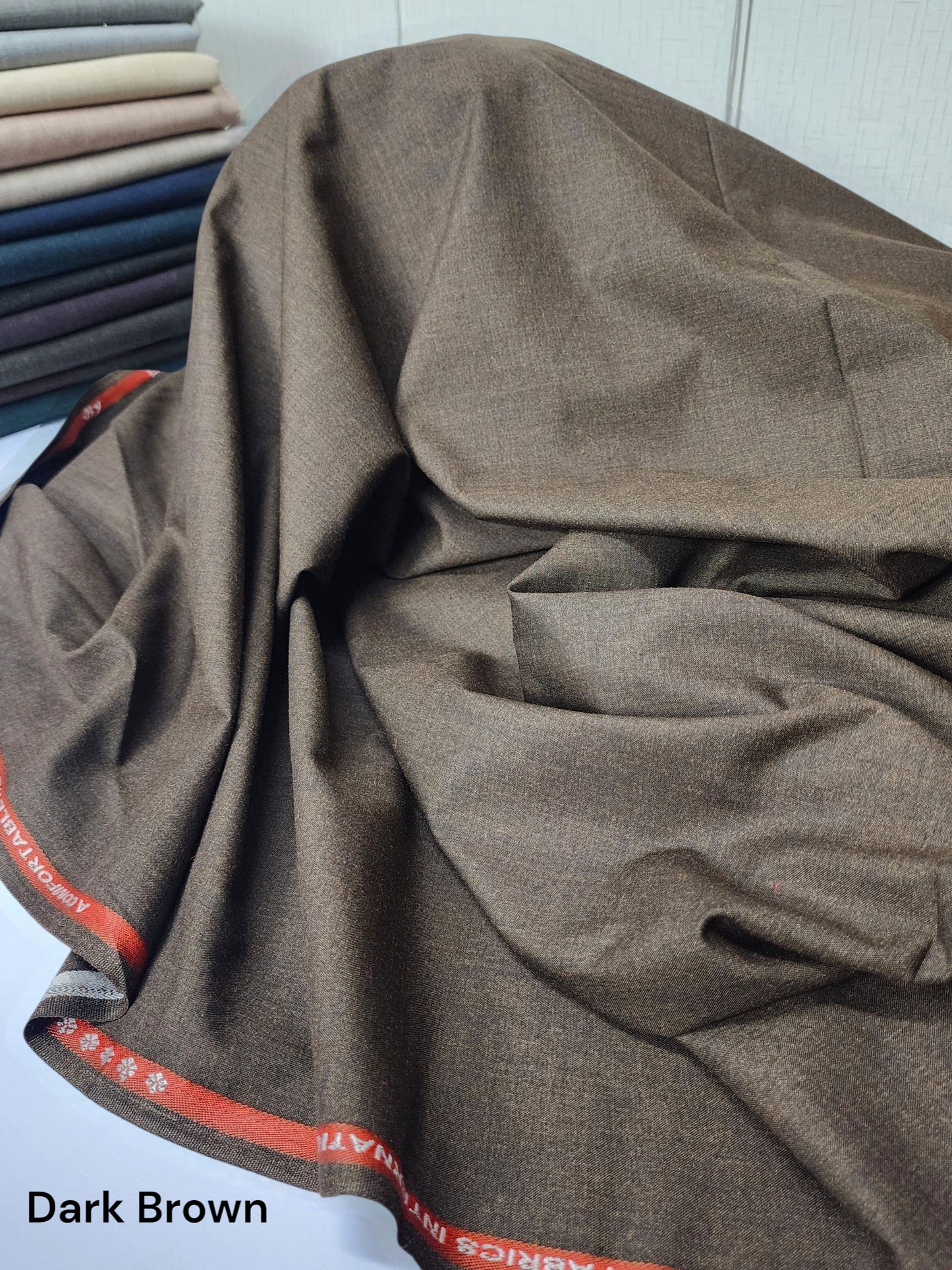 Gents Wool Suit Premium Quality Plain Suit | Dark Brown