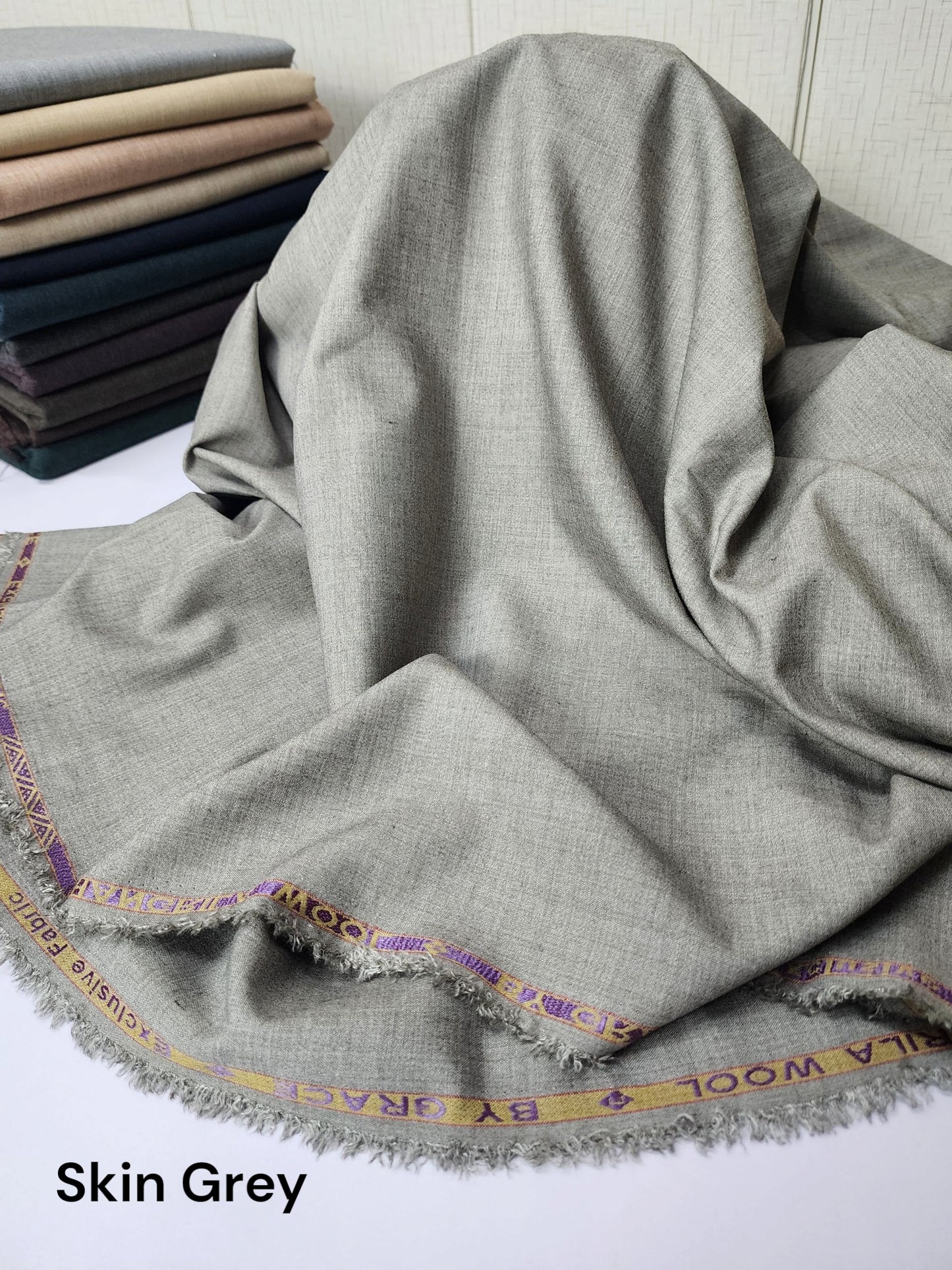 Gents Wool Suit Premium Quality Plain Suit | Skin Grey
