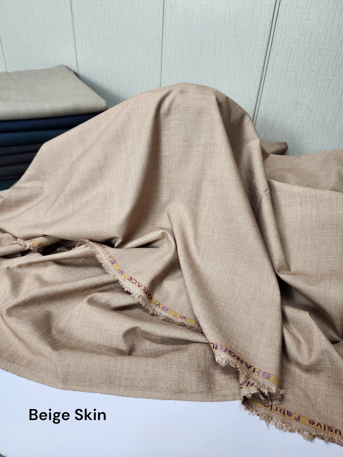Gents Wool Suit Premium Quality Plain Suit | Beige Skin