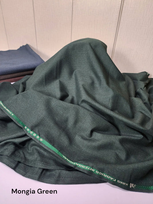 Gents Wool Suit Premium Quality Plain Suit | Mongia Green