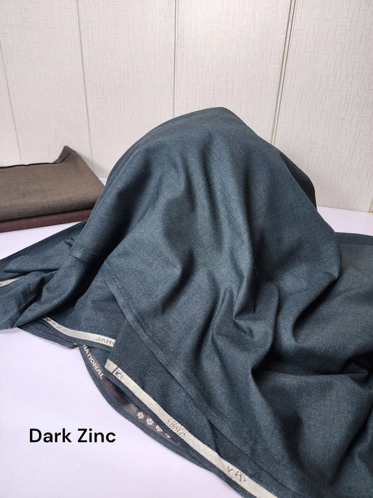 Gents Wool Suit Premium Quality Plain Suit | Dark Zinc