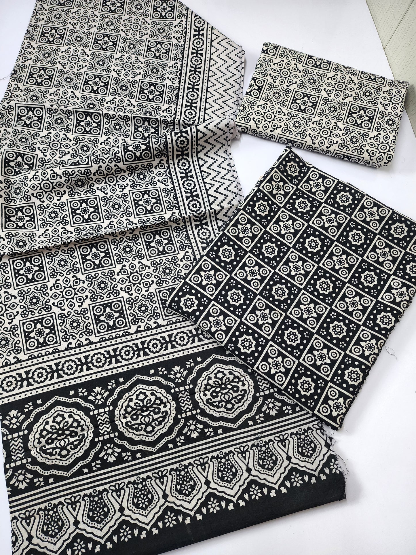 Ajrak Cotton 3 Piece Unstitched Suit 25% OFF