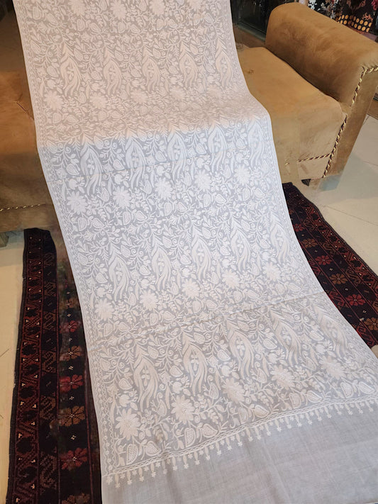 Pashmina Stole Full Embroidery Kashmiri Work in Sale Price perfect Gift 80x28 inches SK106