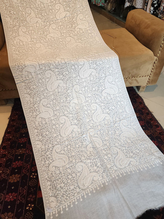 Pashmina Stole Full Embroidery Kashmiri Work in Sale Price perfect Gift 80x28 inches SK101