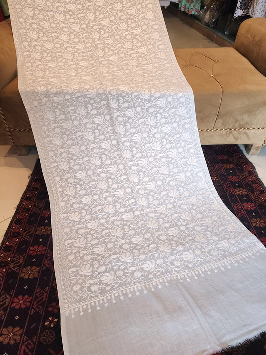 Pashmina Stole Full Embroidery Kashmiri Work in Sale Price perfect Gift 80x28 inches SK102