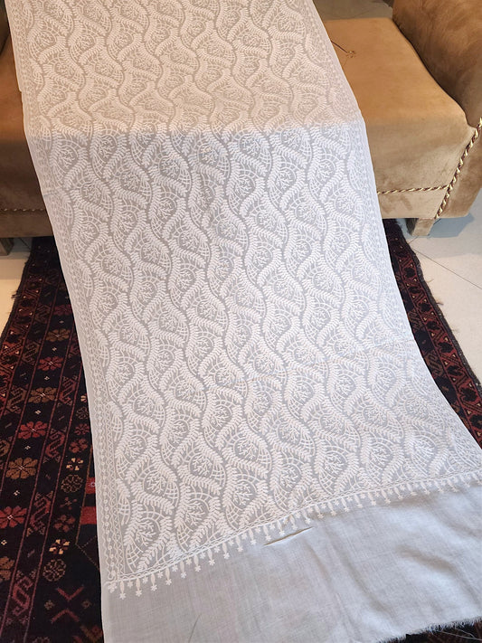Pashmina Stole Full Embroidery Kashmiri Work in Sale Price perfect Gift 80x28 inches SK107