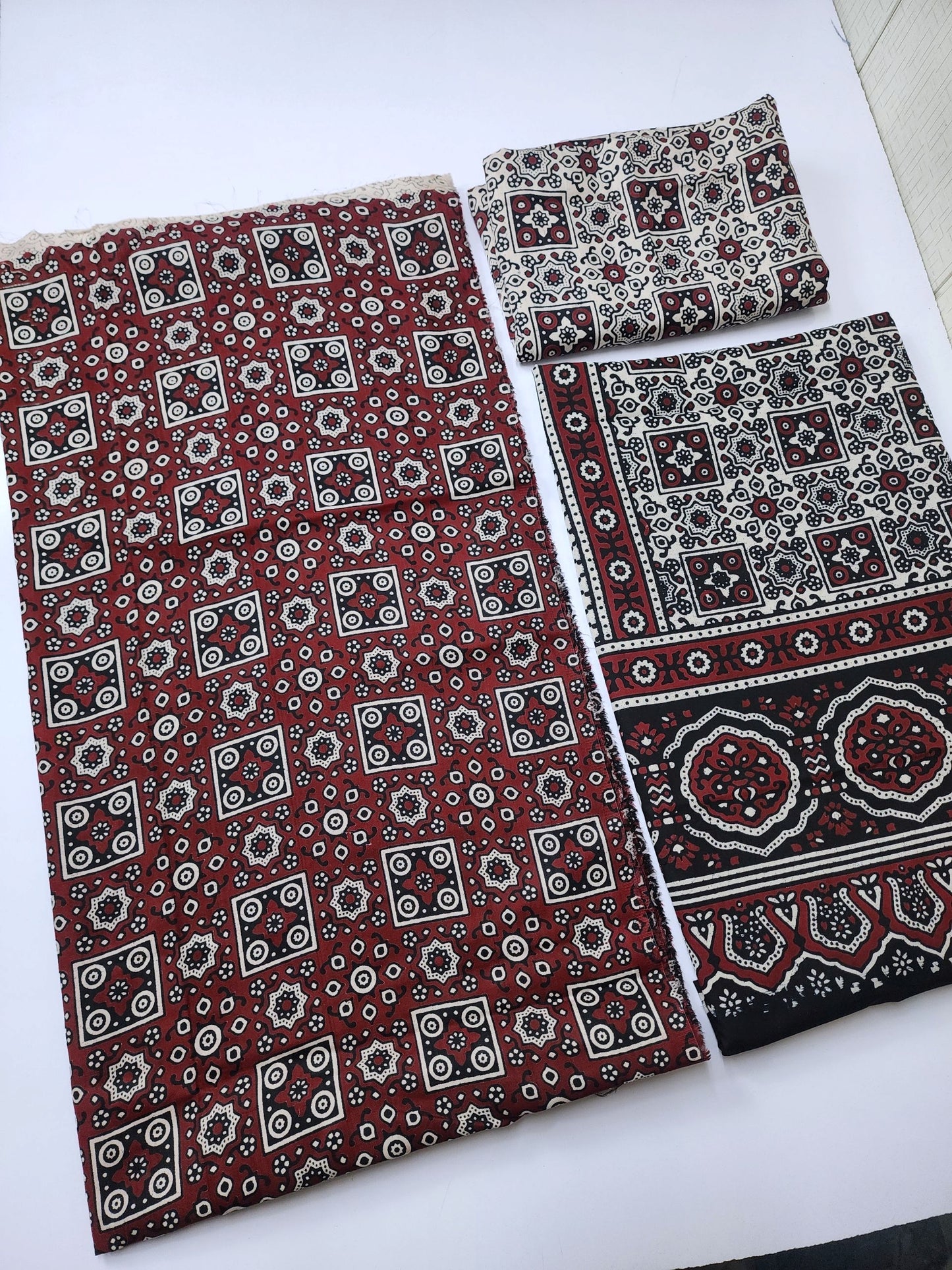 Ajrak Cotton 3 Piece Unstitched Suit 25% OFF