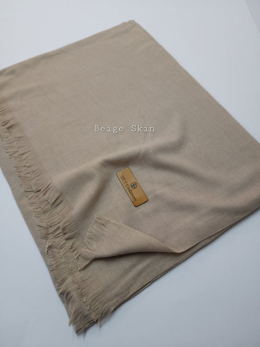 Plain Stole Sky Cashmere Soft Like Toosh Stole in Large Size | Perfect Gift | Beige Skin