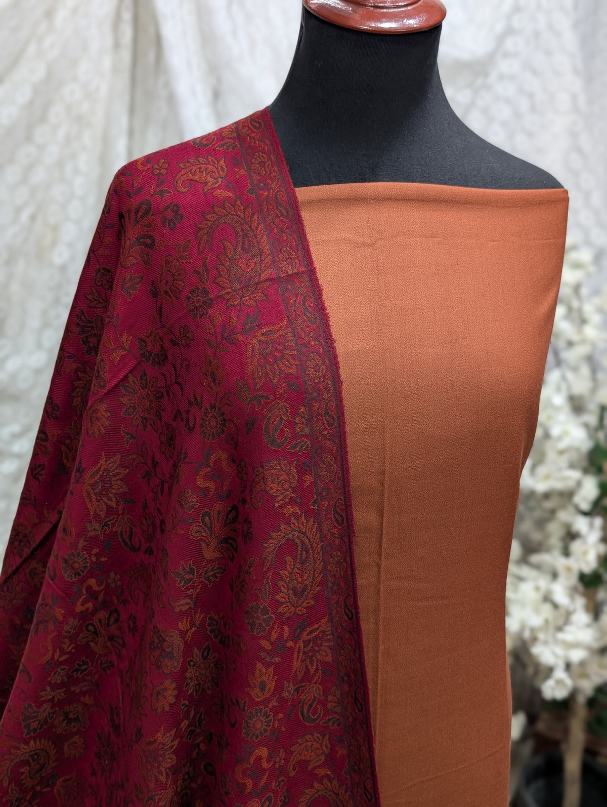 3 Piece Kani Shawl Suit | Plain Marina Suit With Kani Pashmina Shawl Perfect Gift