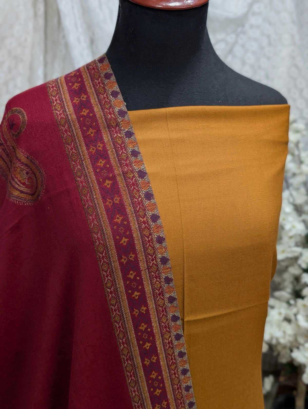 3 Piece Kani Shawl Suit | Plain Marina Suit With Kani Pashmina Shawl Perfect Gift