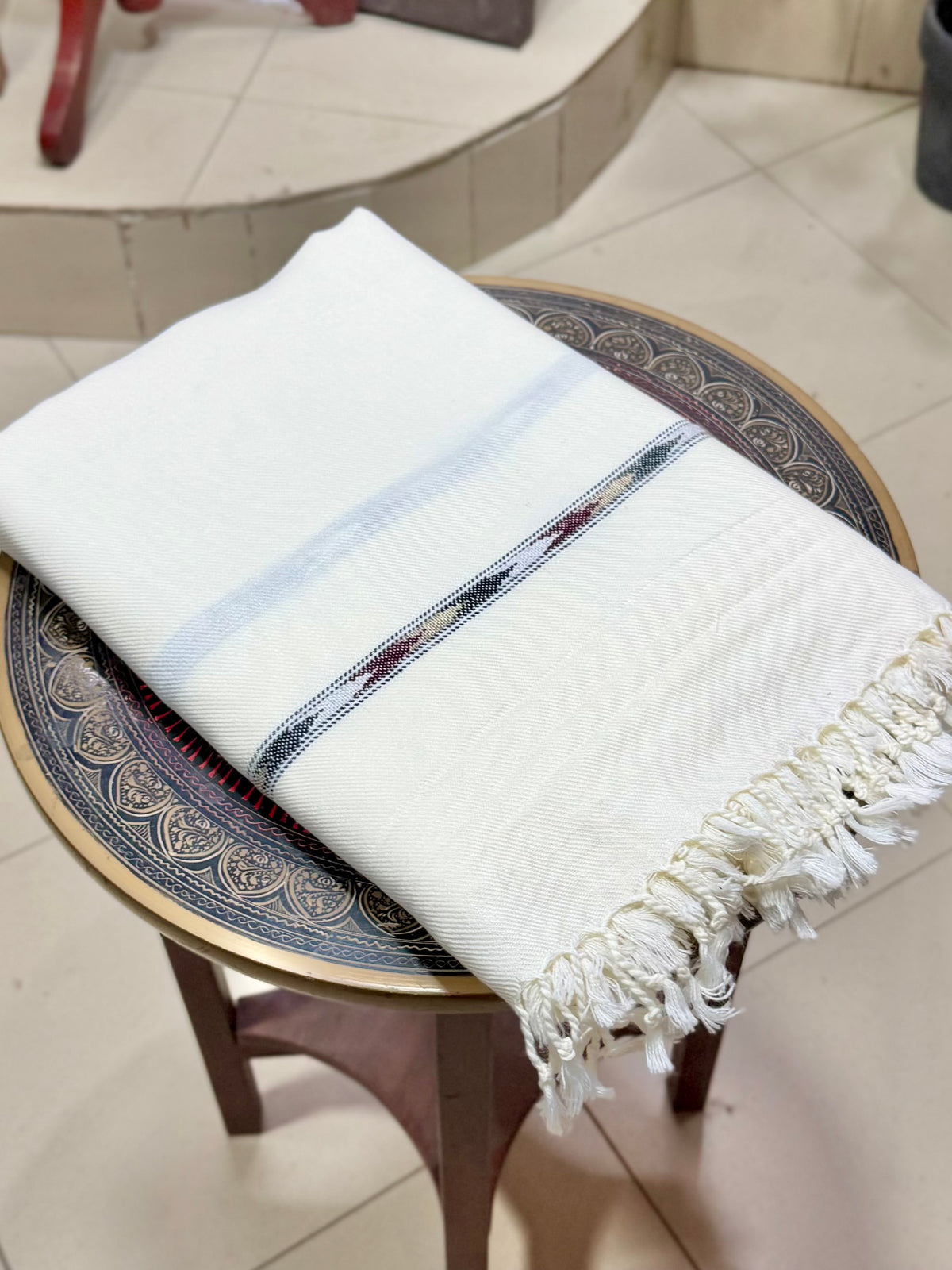Gents Shawl | Khadi Made Fine Wool Islampur Swat Shawl Perfect Gift | Off White