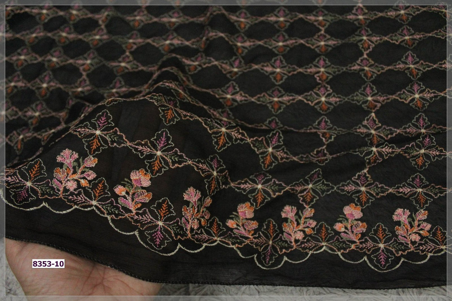 Pure Bareeze Crinkle Chiffon Embroidered Dupatta