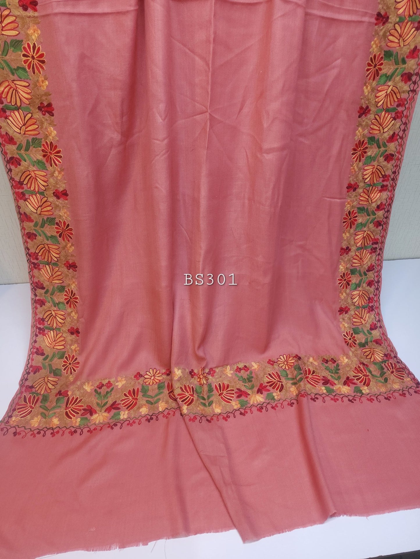 Kashmiri Shawl | Fine Pashmina Aari 4 Side Border Shawl Gift Item