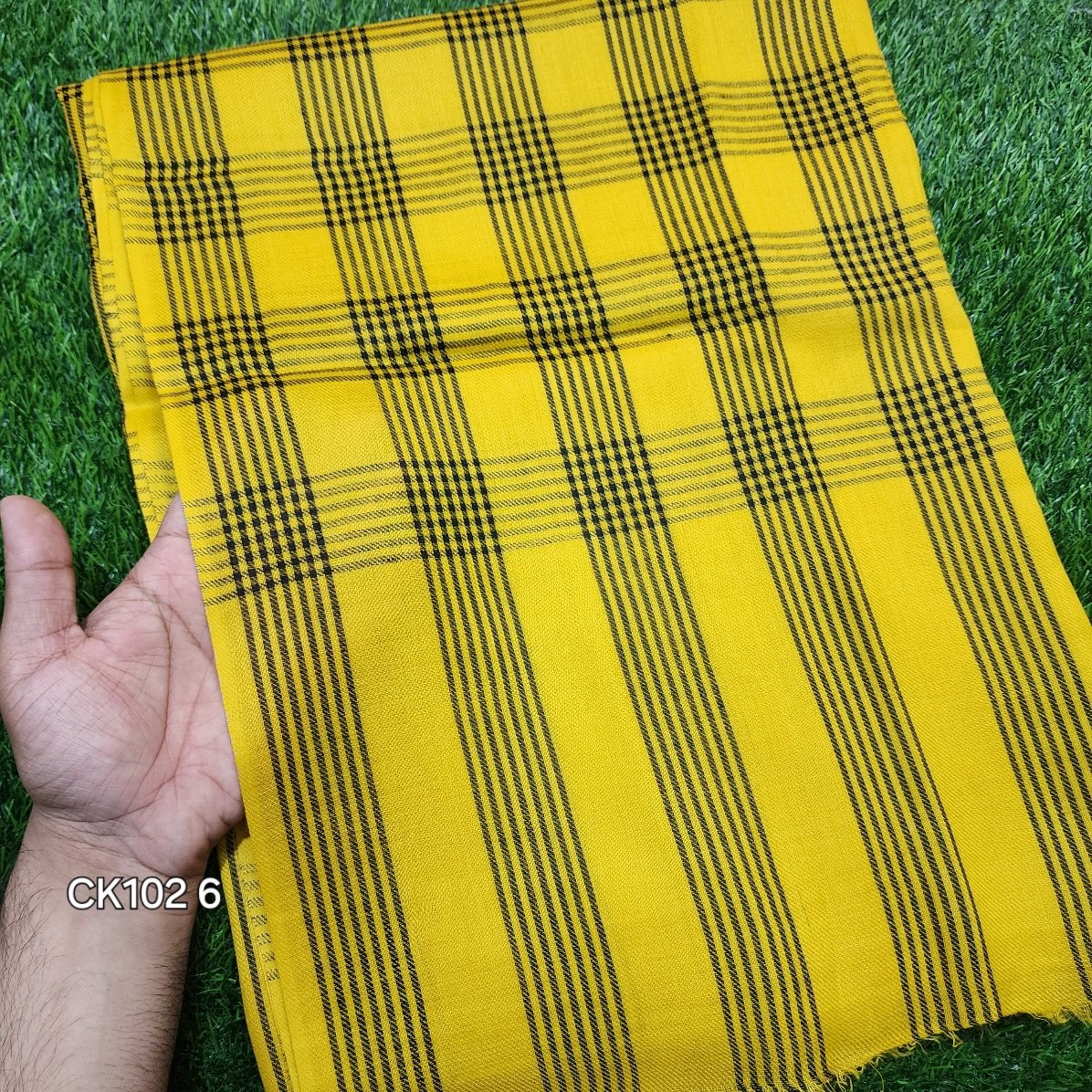 Pashmina Check Shawl | Mustard