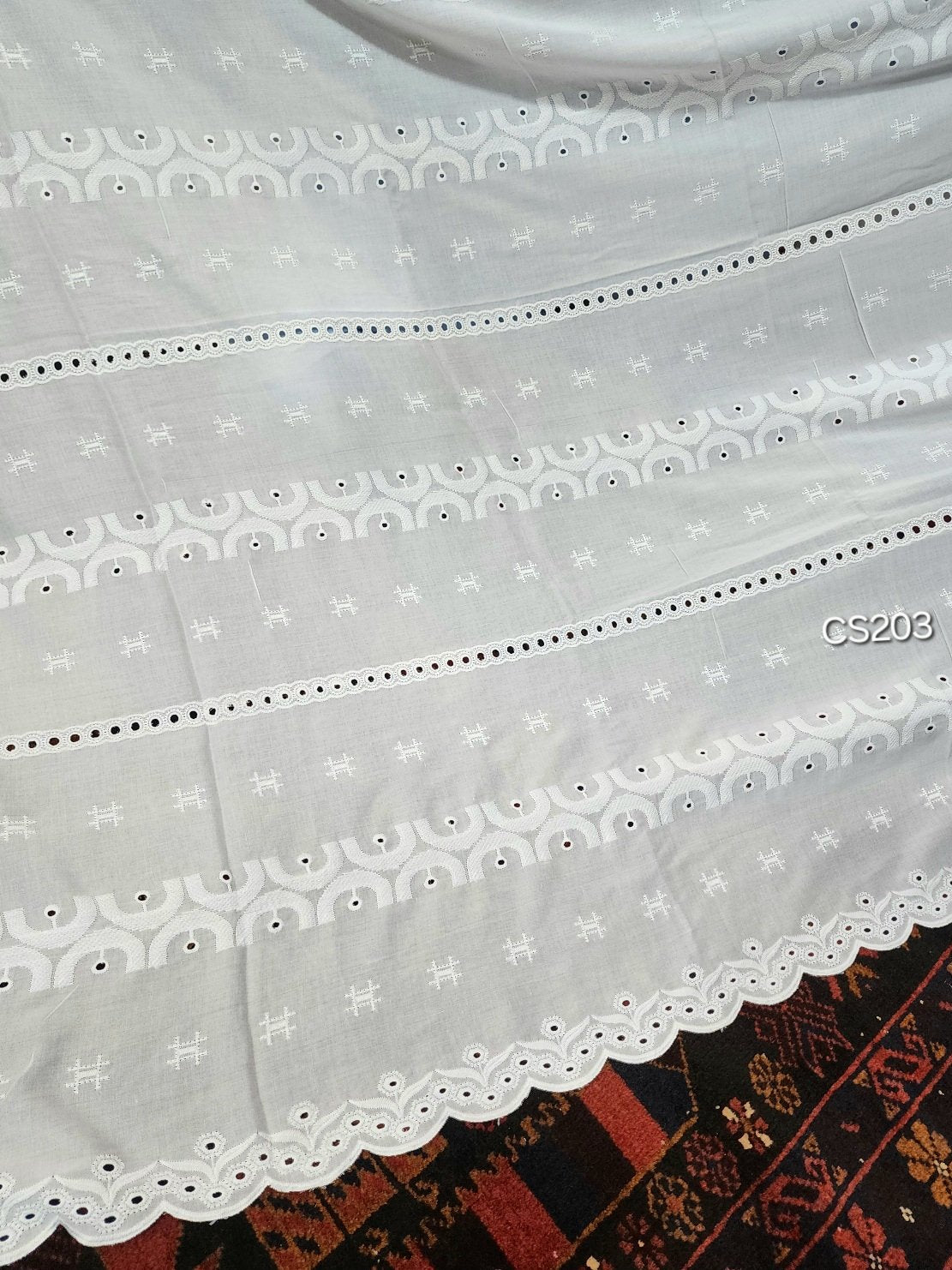 Chikankari Lawn Shawl Cutwork Border | Pure Lawn 203