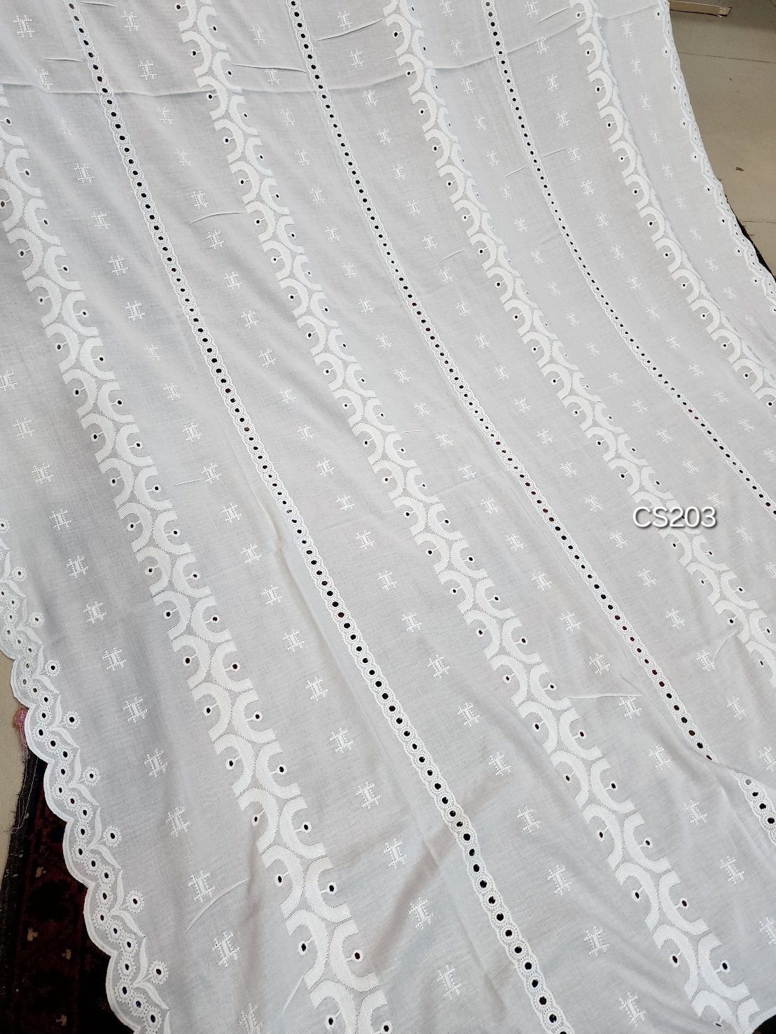 Chikankari Lawn Shawl Cutwork Border | Pure Lawn 203