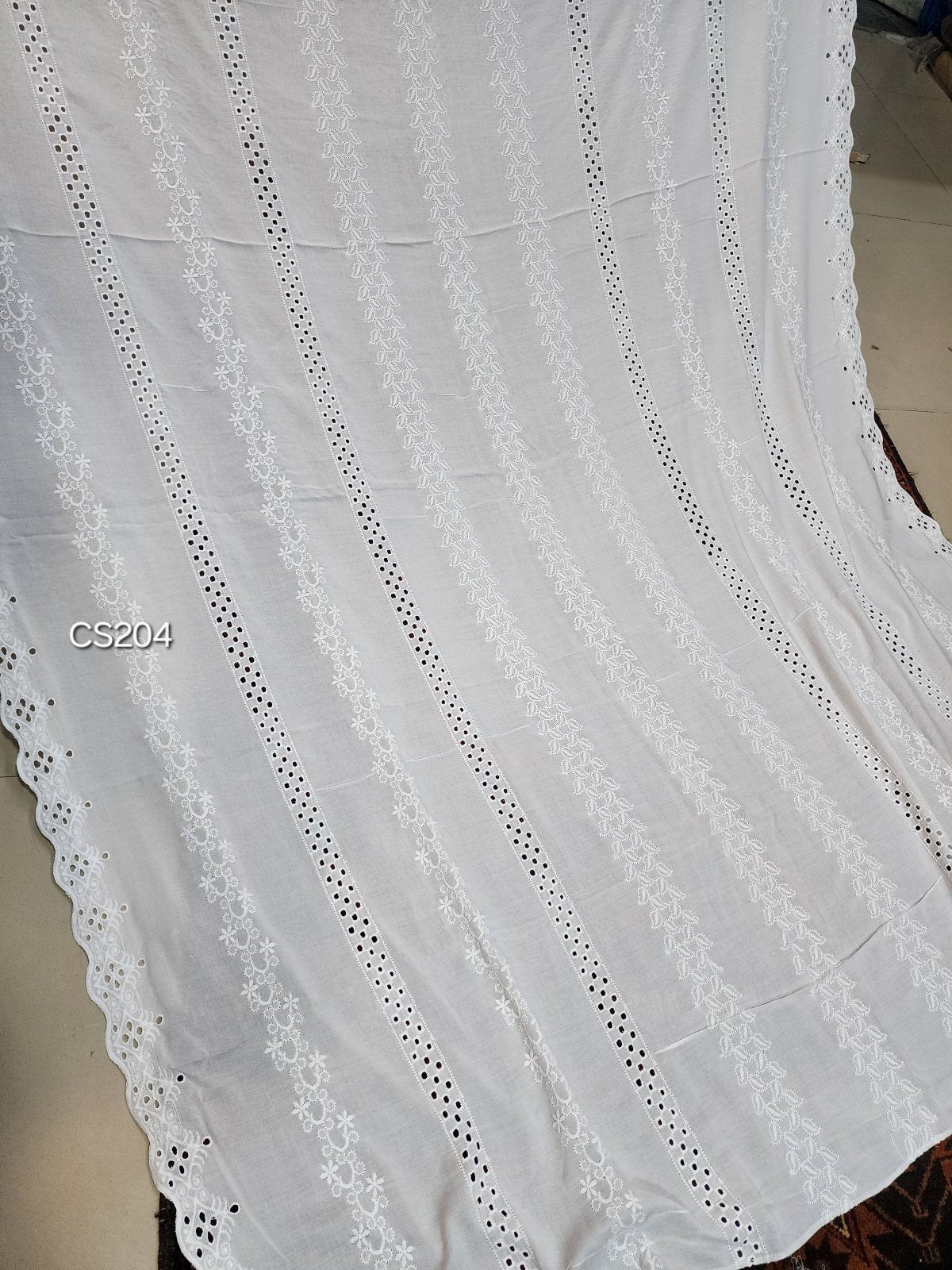 Chikankari Lawn Shawl Cutwork Border | Pure Lawn