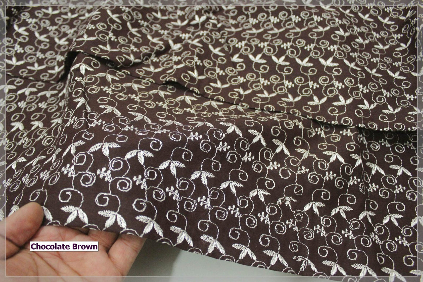 Chocolate Brown Bareeze Chikan Shirt Rs. 800 Free Delivery