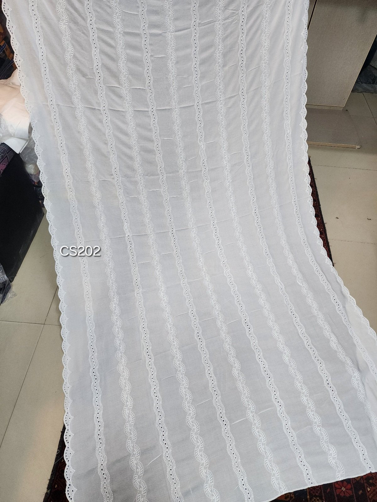 Chikankari Lawn Shawl Cutwork Border | Pure Lawn