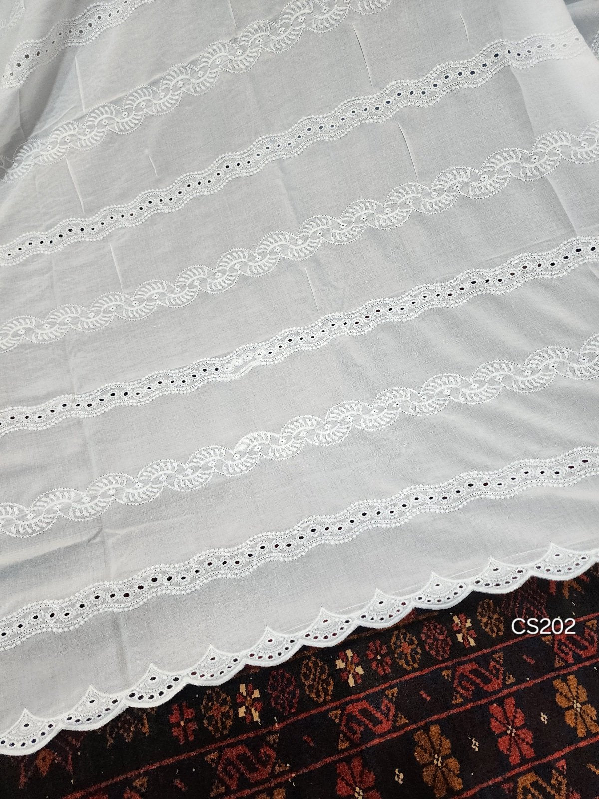 Chikankari Lawn Shawl Cutwork Border | Pure Lawn