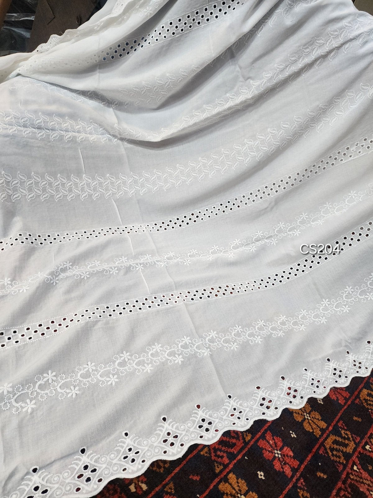 Chikankari Lawn Shawl Cutwork Border | Pure Lawn