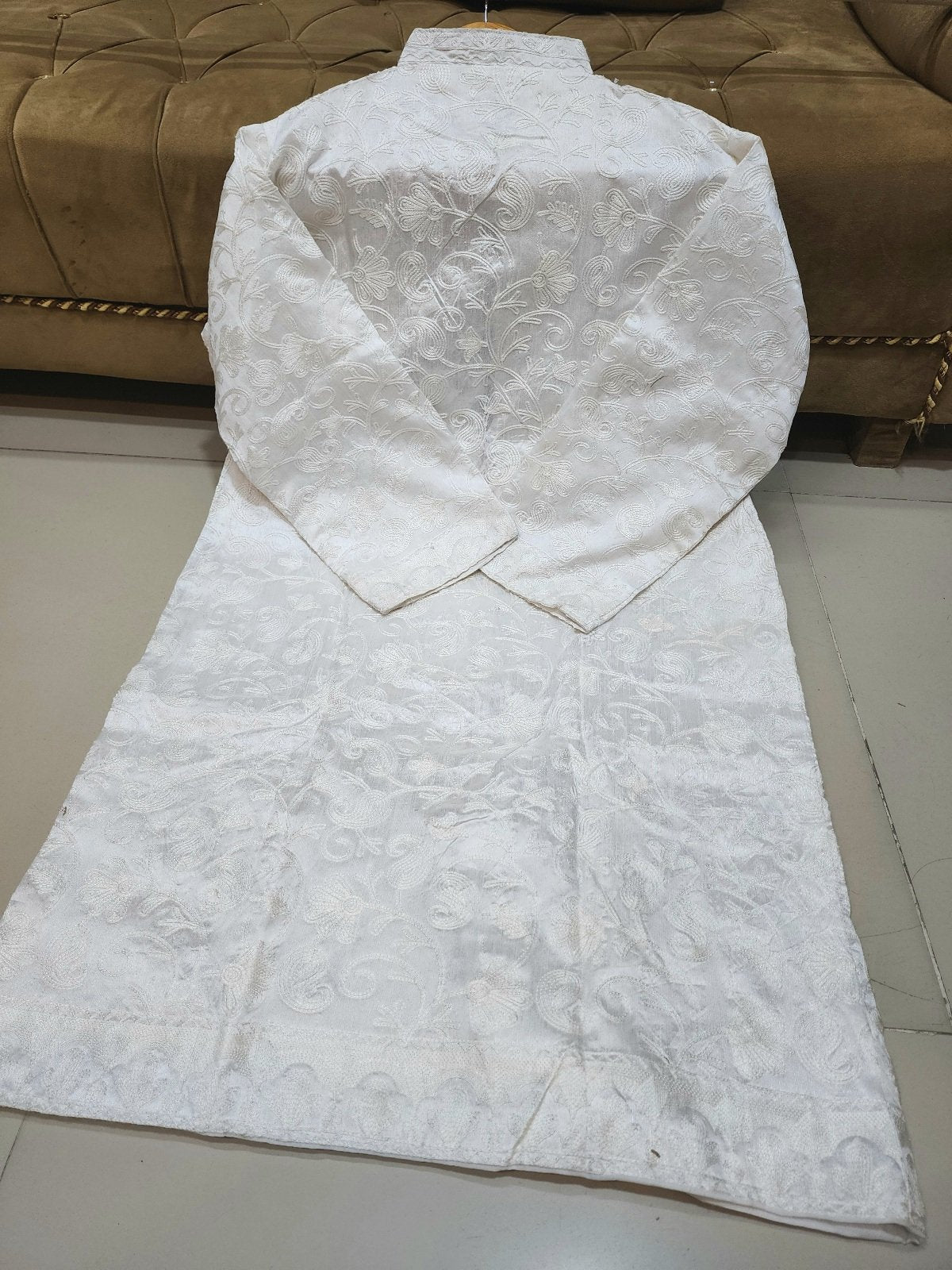 Coat | Kashmiri Embroidered Silk Coat Perfect Winter Wear Gift item Large