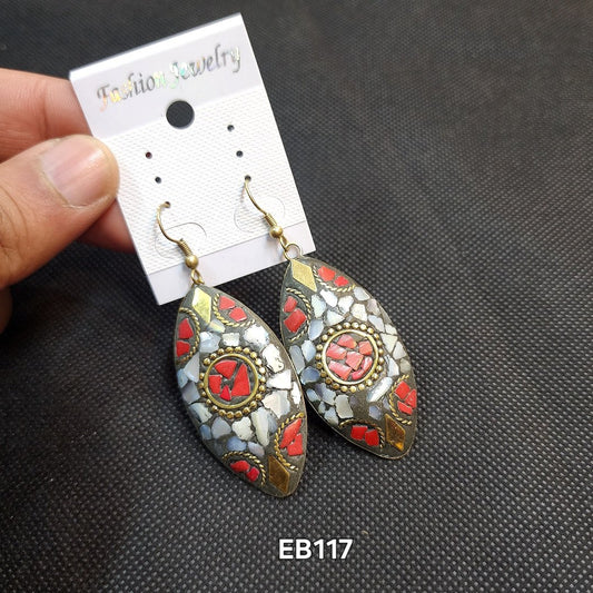 Large Handmade Metal Earrings