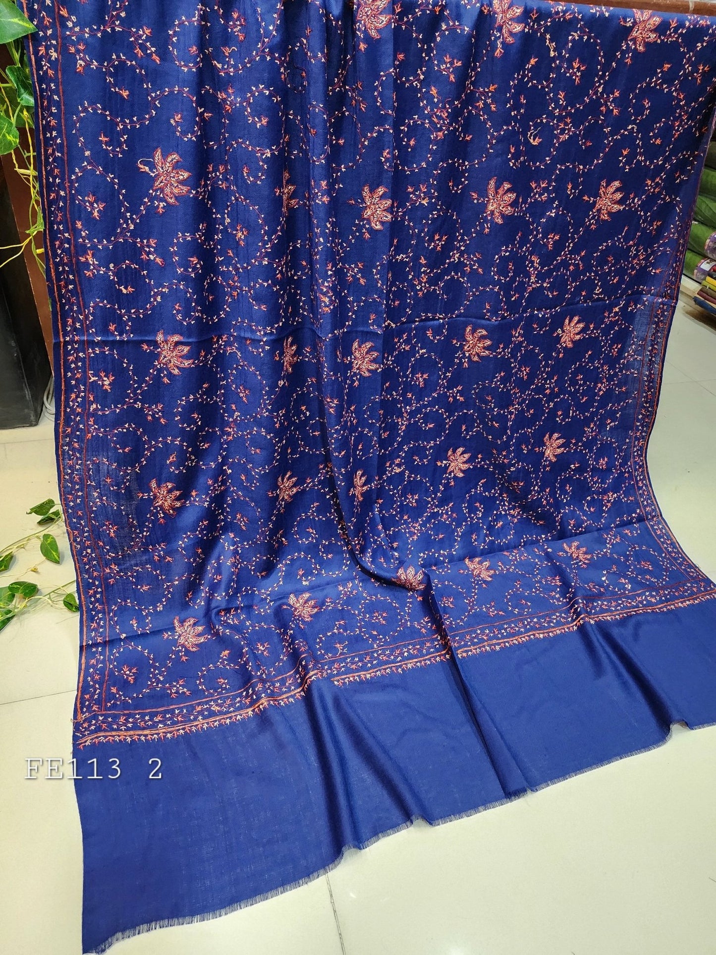 Pashmina Handmade Full Embroidered Shawl Beautiful New Design 2024 Collection Made in Kashmir