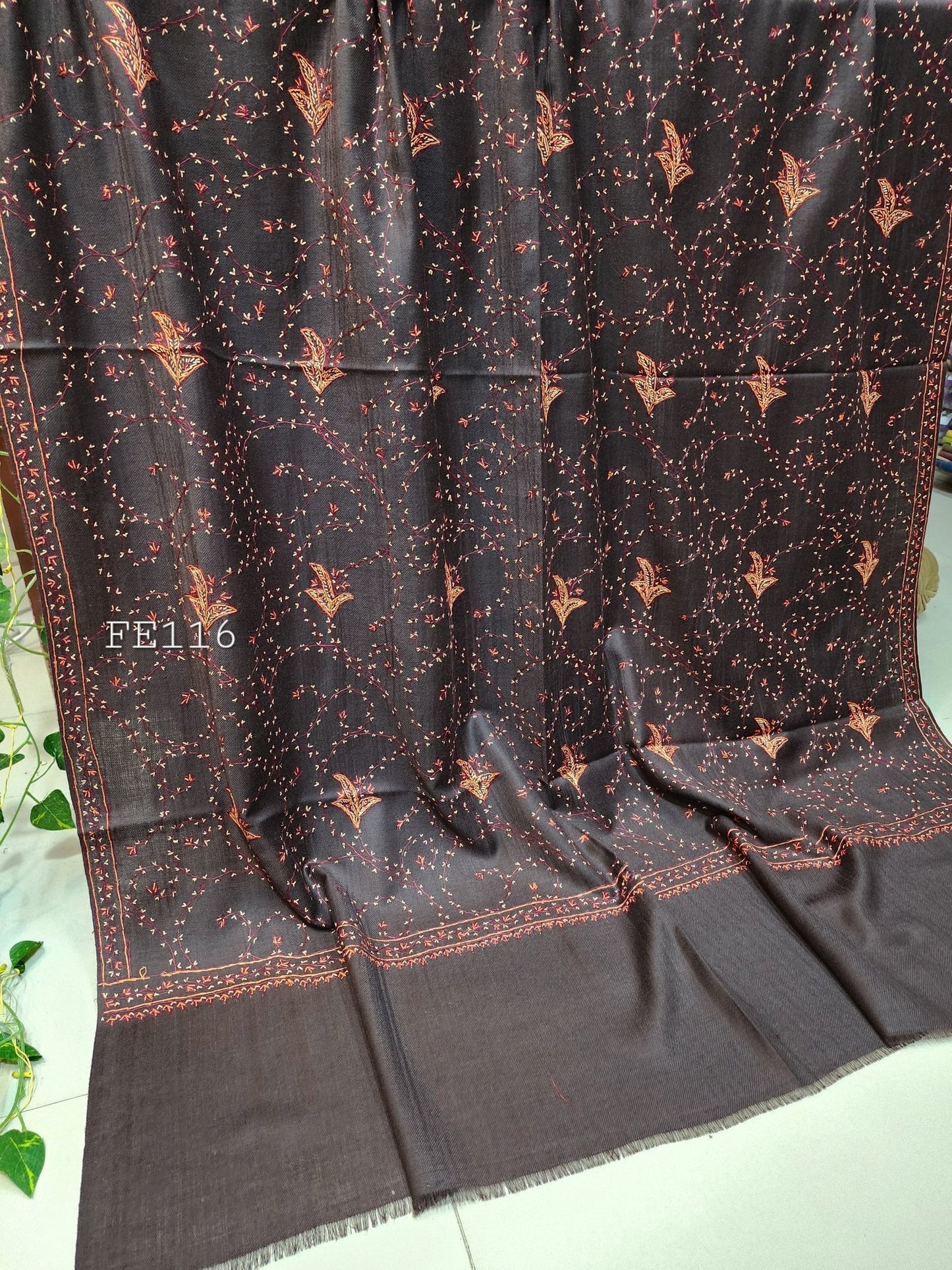 Pashmina Handmade Full Embroidered Shawl Beautiful New Design 2024 Collection Made in Kashmir