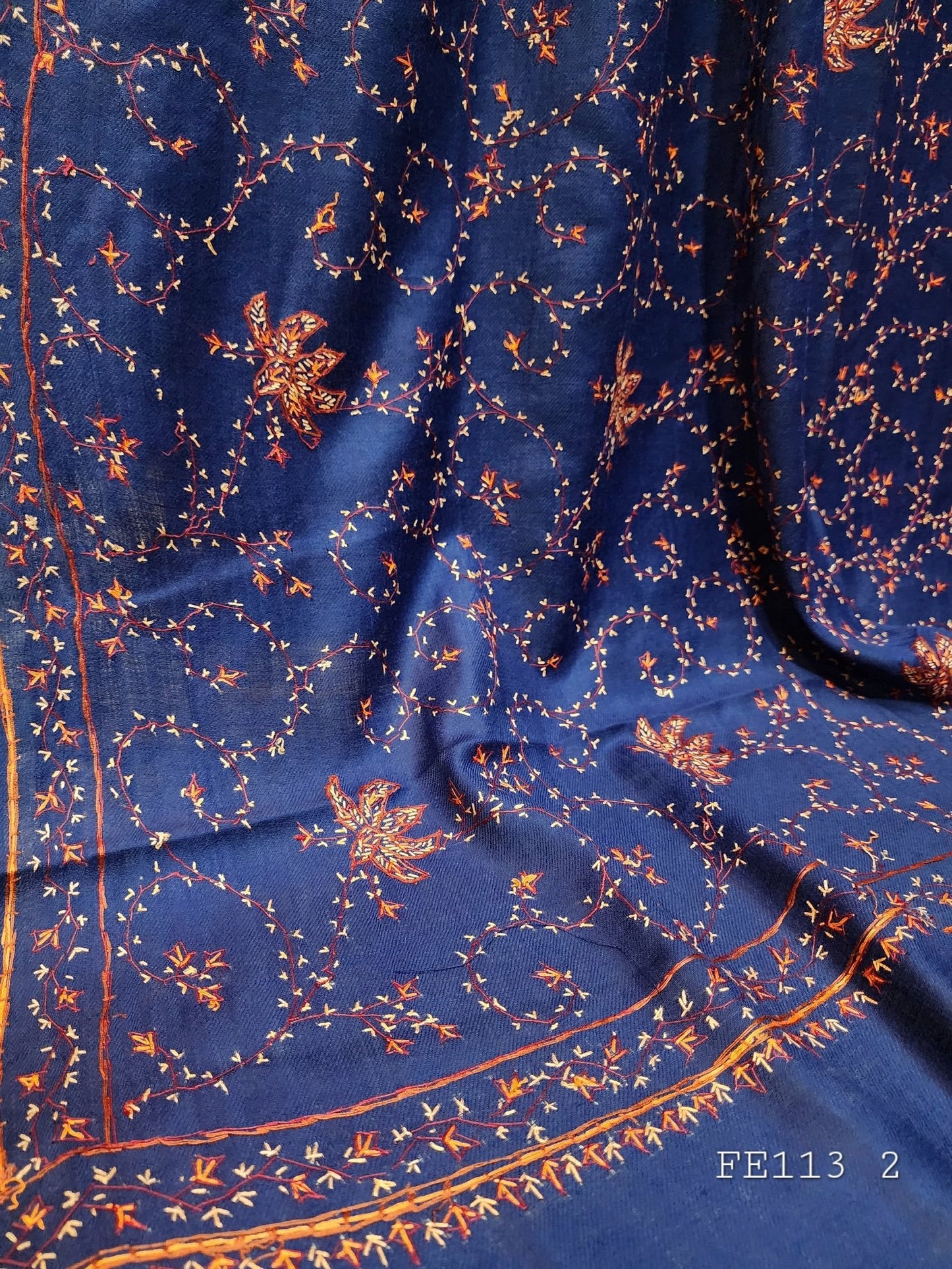 Pashmina Handmade Full Embroidered Shawl Beautiful New Design 2024 Collection Made in Kashmir